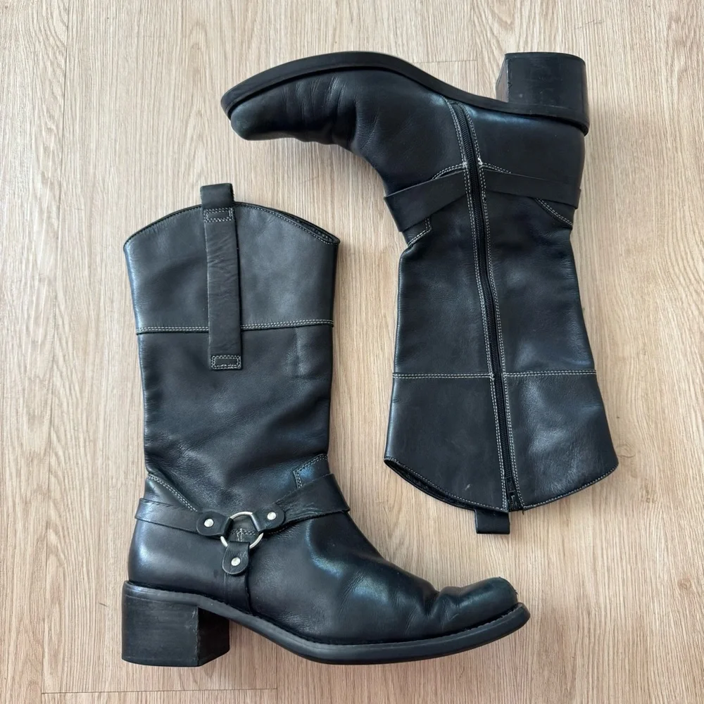 Franco Sarto Leather Moto Boots